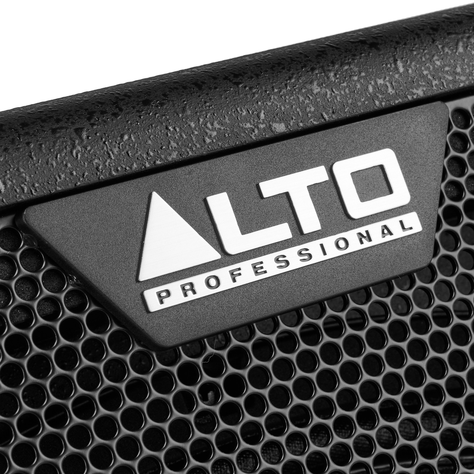 Herstellerlogo auf dem Frontgitter des Alto TX 18S Subwoofers