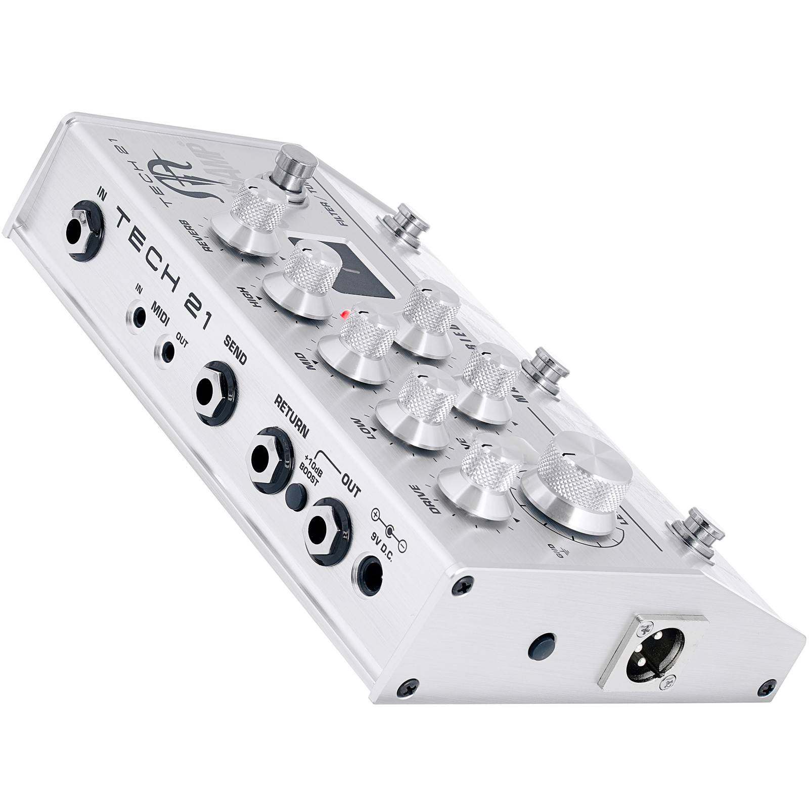 Anschlüsse am Tech 21 SansAmp Marty Friedman Effektpedal für E-Gitarre