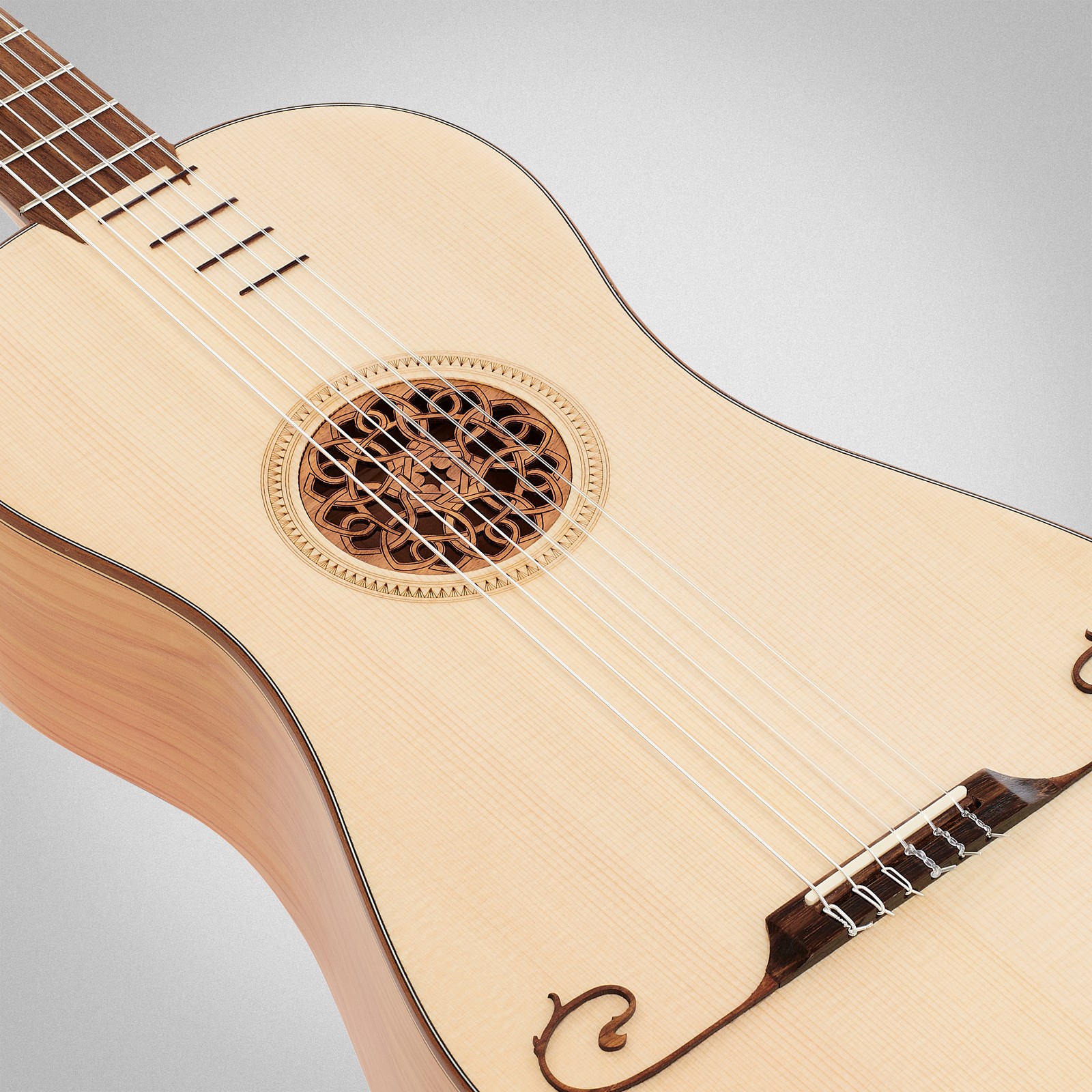 Decke aus massiver Fichte der Thomann Baroque Guitar 6-Strings WP