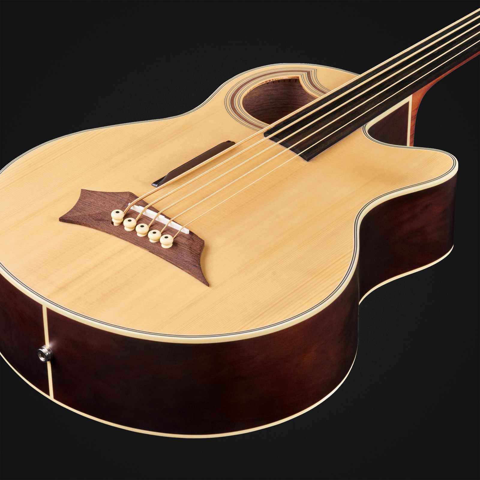 Top, Warwick RockBass Alien Deluxe 5 Natural FL, acoustic five-string fretless bass