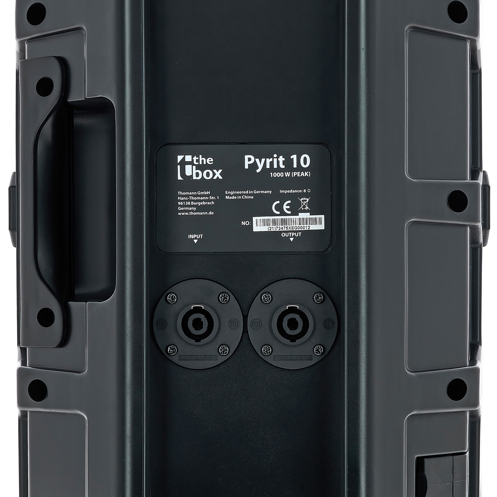 Anschlüsse am passiven the box Pyrit 10 High Power Fullrangelautsprecher