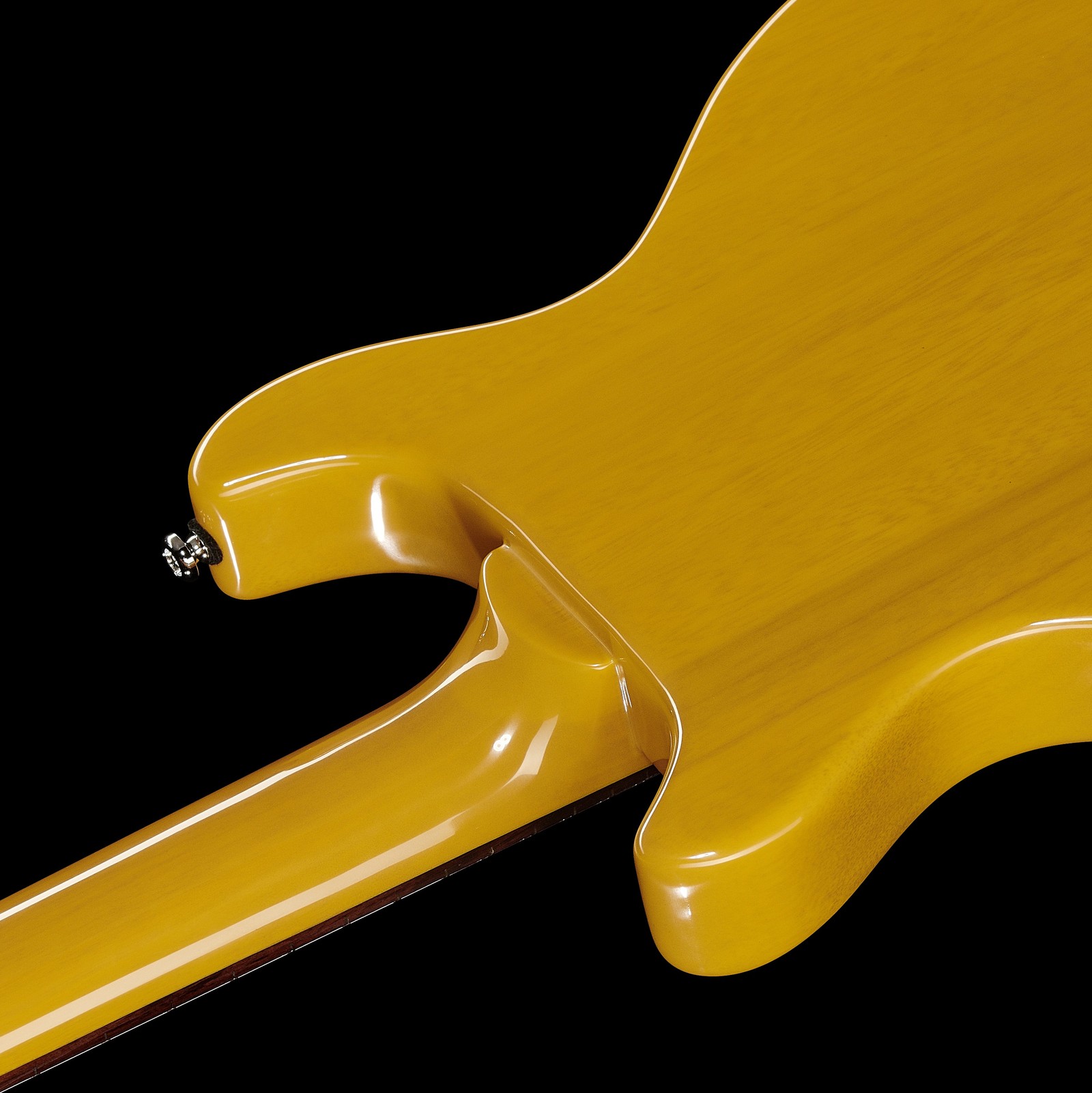 Korpusrückseite der Harley Benton DC-Junior FAT TV Yellow mit geleimtem Hals