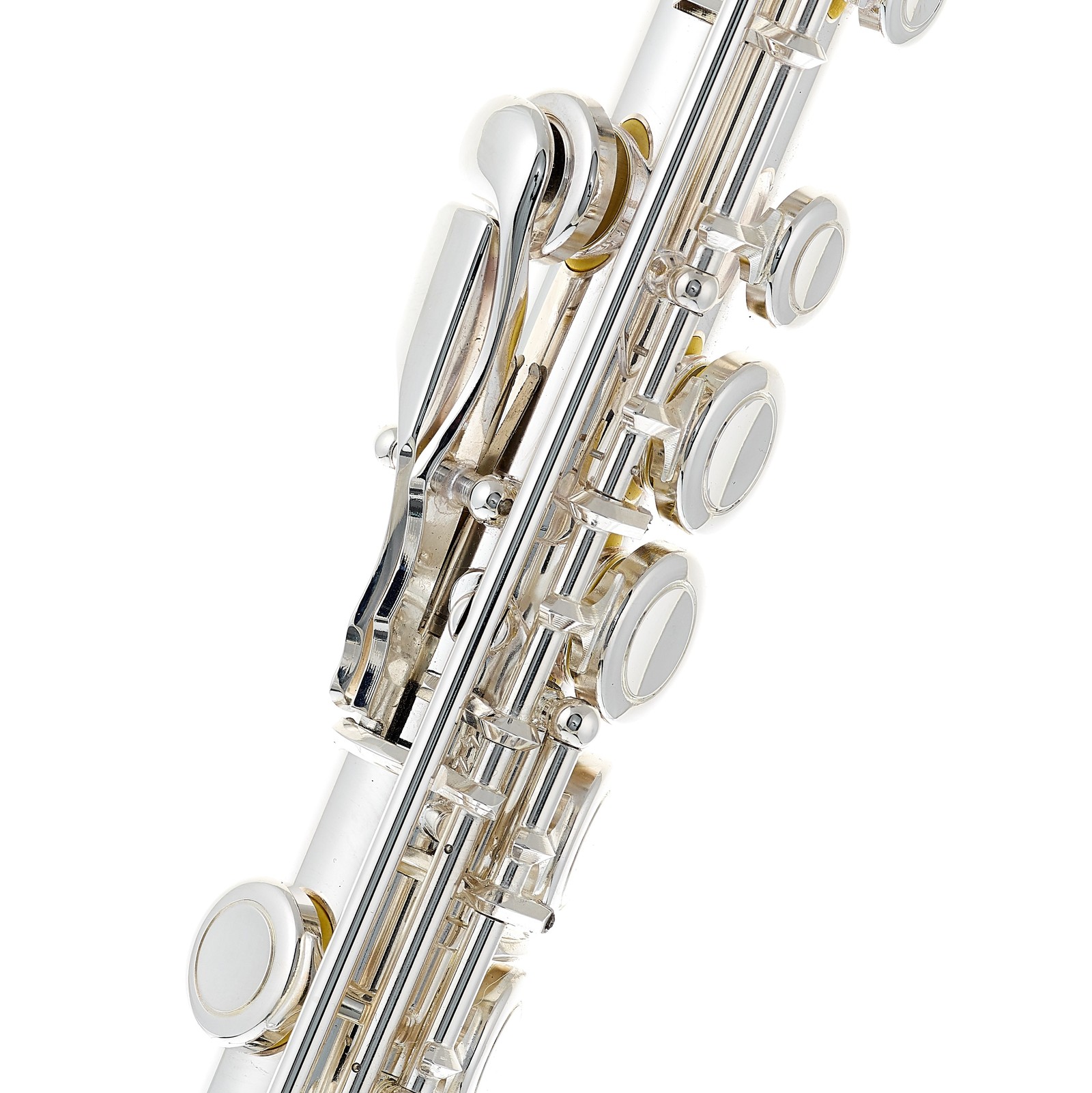 Knöpfe auf der versilberten Querflöte Thomann FL-1000 CE