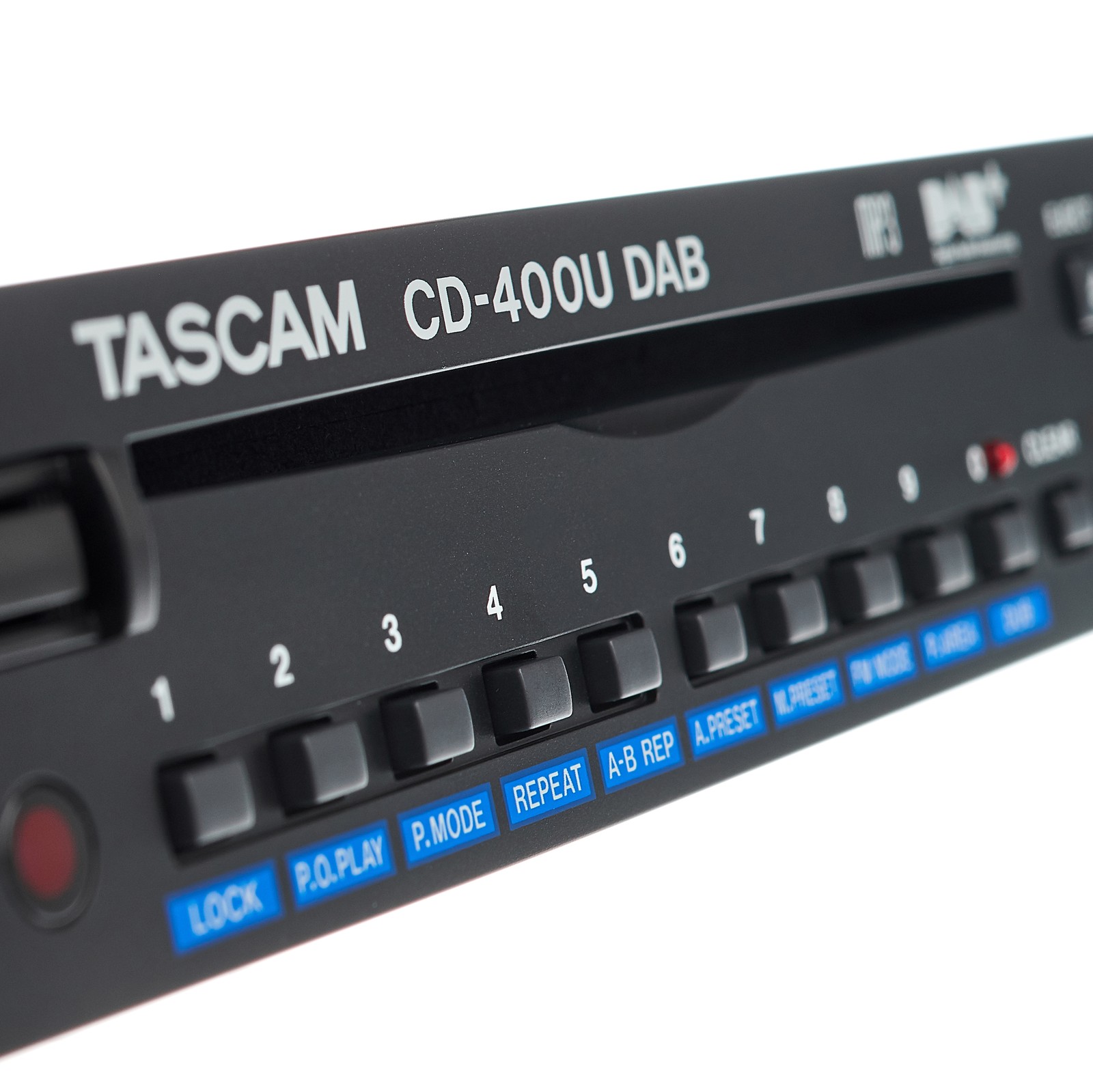 Detalle del Tascam CD-400U DAB Reproductor de CD/SD/USB con receptor de radio y Bluetooth