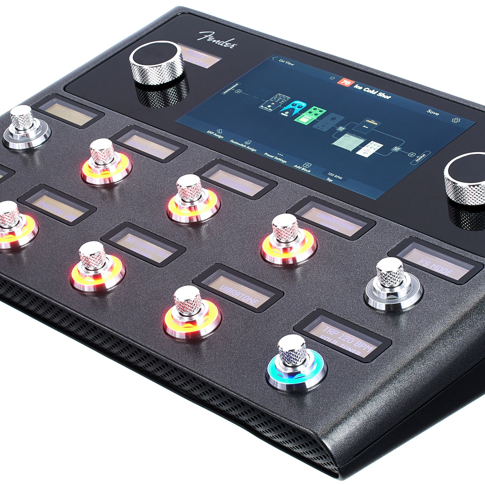 Fender Tone Master Pro schräg vorne, Display, Fußtaster