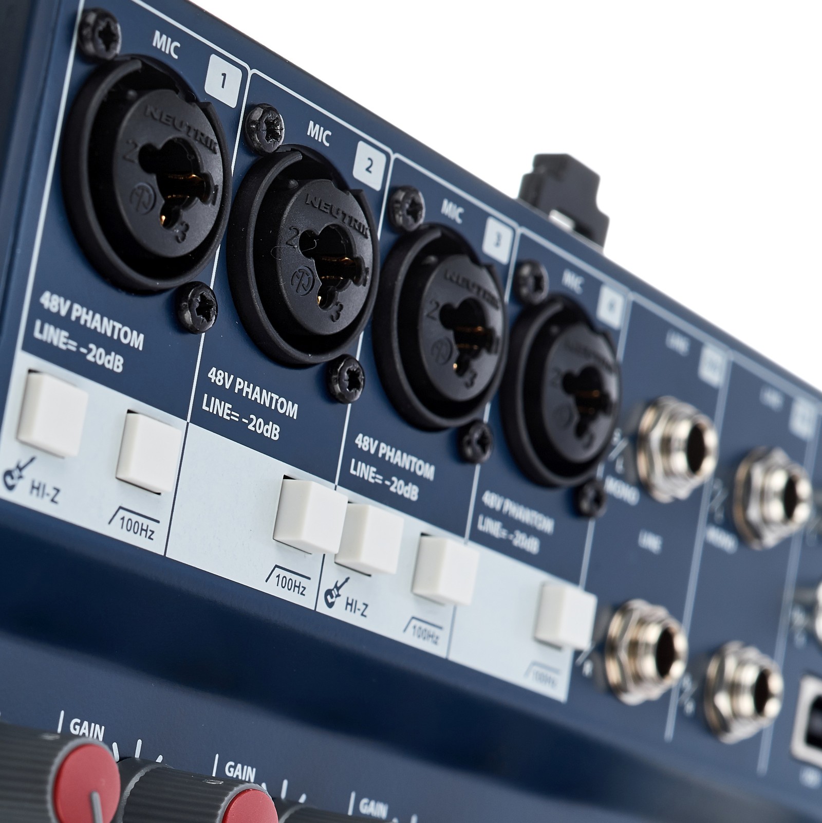 Anschlüsse am Mischpult Soundcraft Notepad-12FX