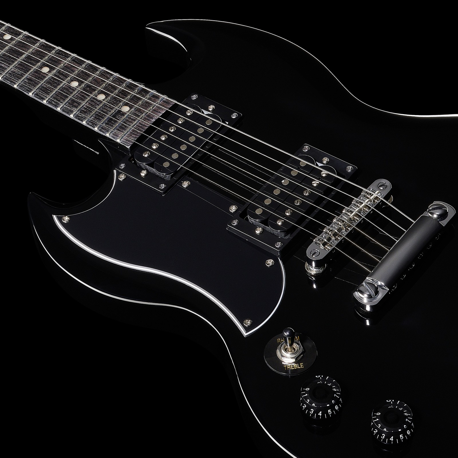 Harley Benton DC-200LH BK Korpus Schrägansicht