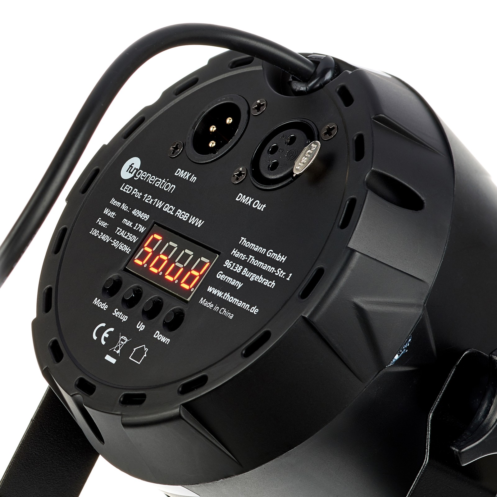 Fun Generation LED Pot 12x1W QCL RGB WW 15°, Detail Rückseite