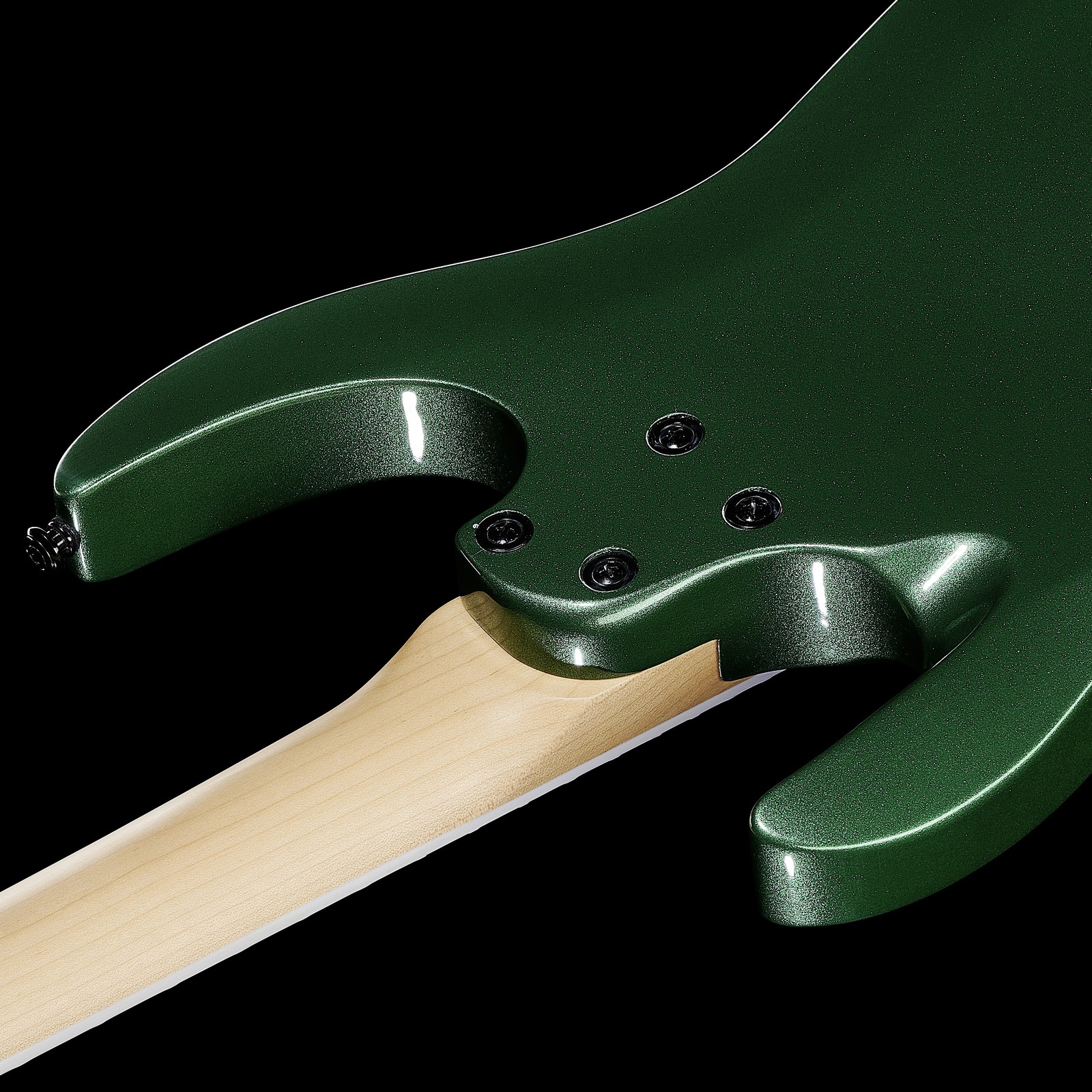 Verschraubter Hals auf der Rückseite der Harley Benton R-446 Green Metallic