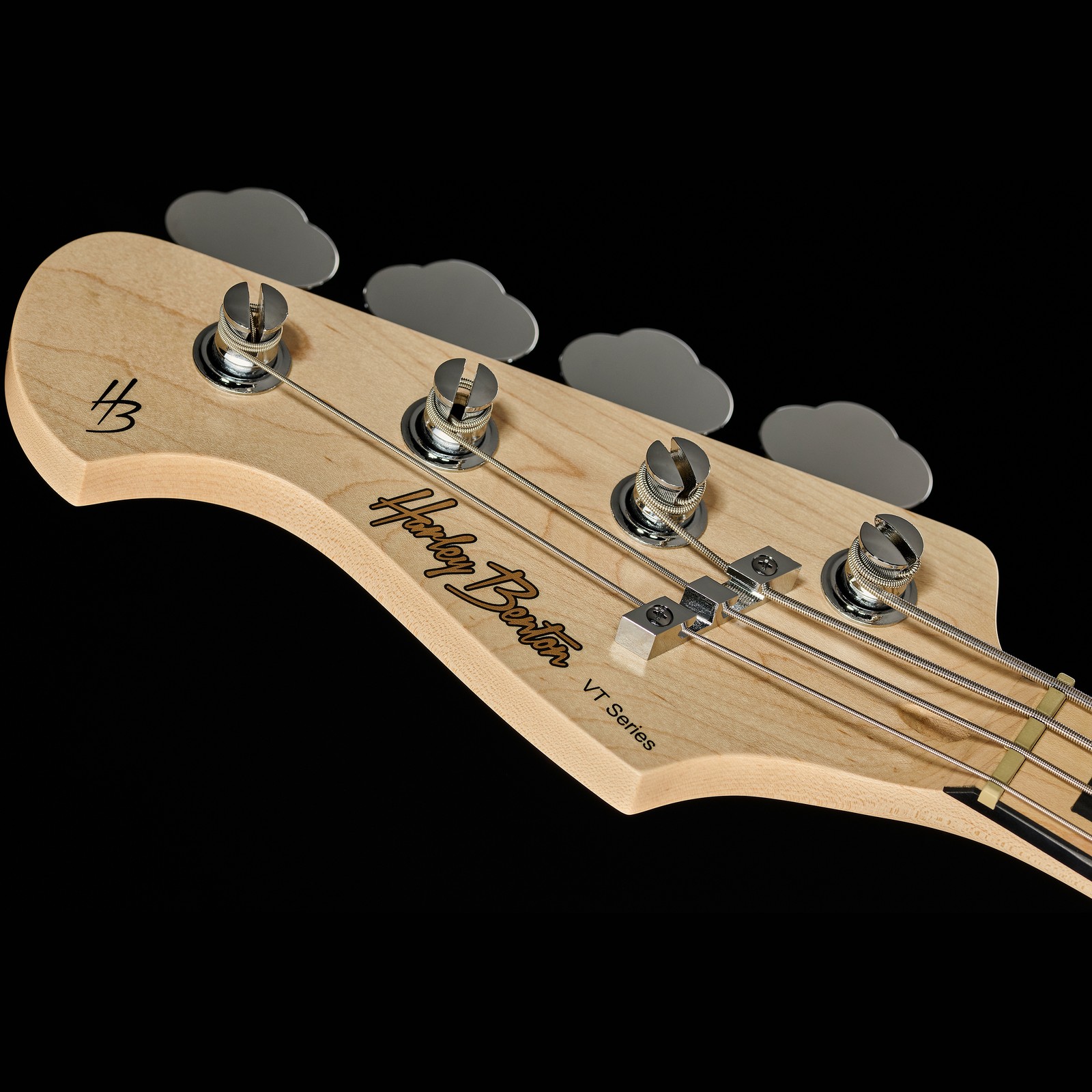 Ahorn Kopfplatte und Maple Griffbrett mit schwarzen Block Inlays