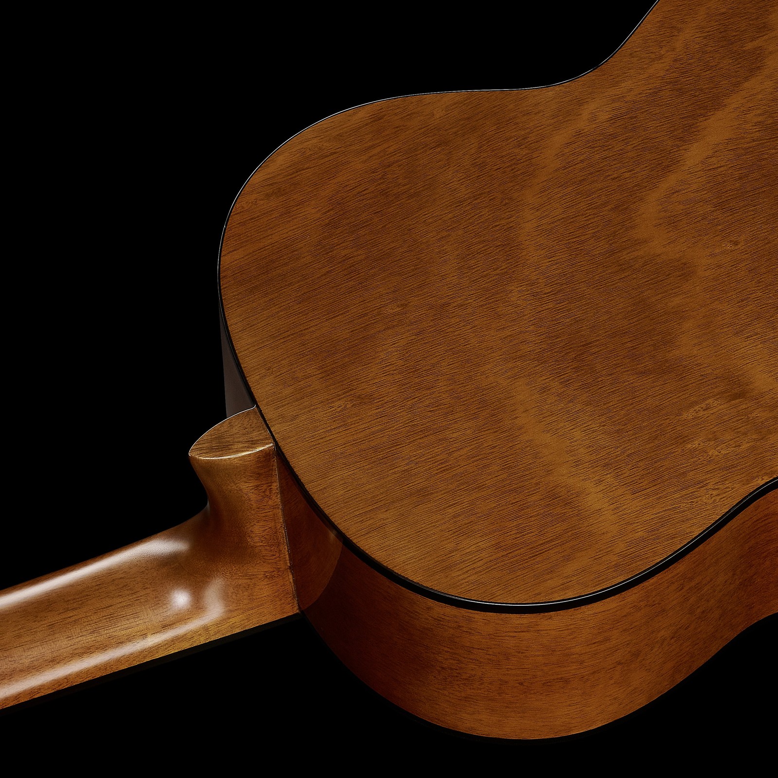 Spanische Gitarre mit authentischem Halsfuß von hinten