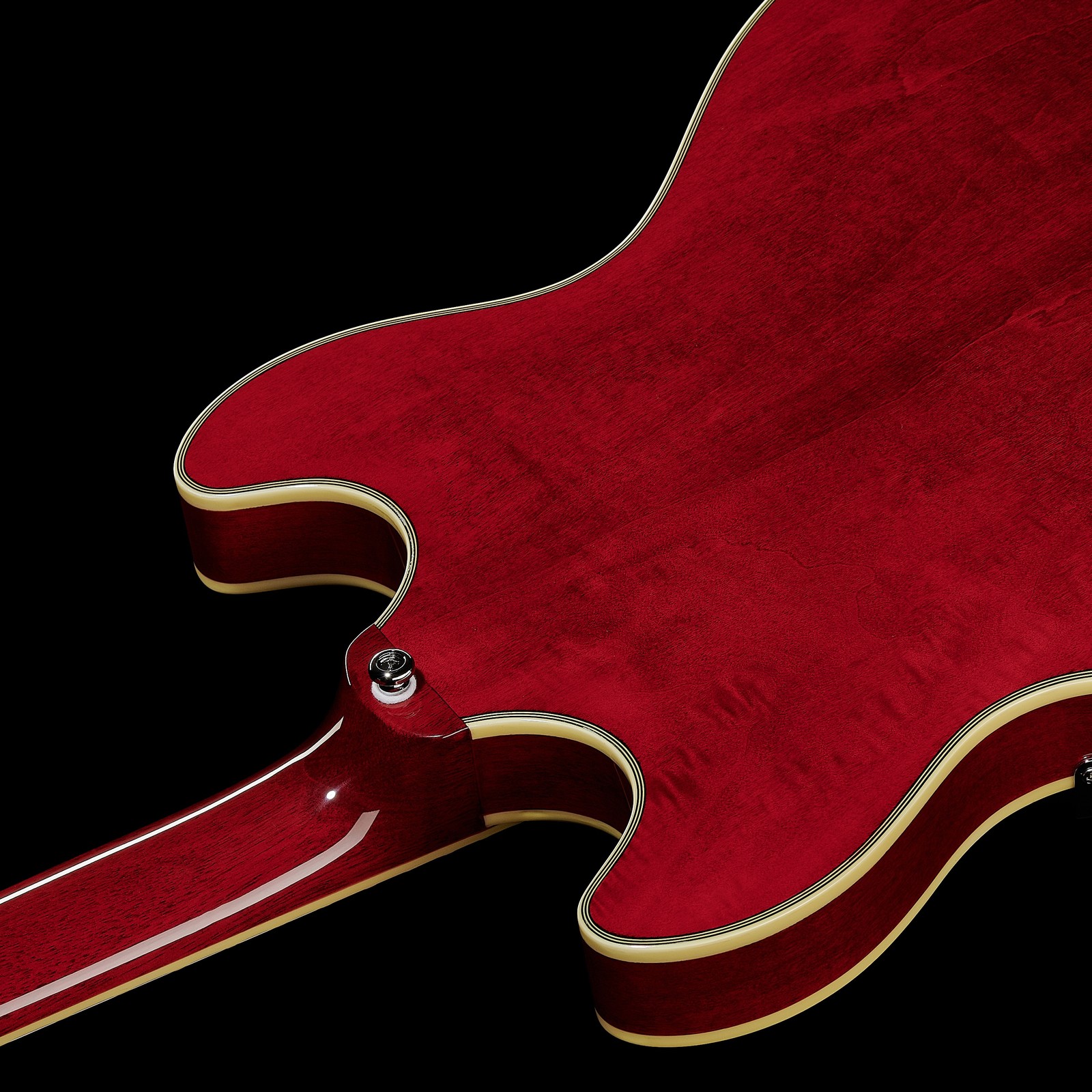 Korpus Rückseite er Larry Carlton H7 STR Semi-Hollow E-Gitarre in See Through Red