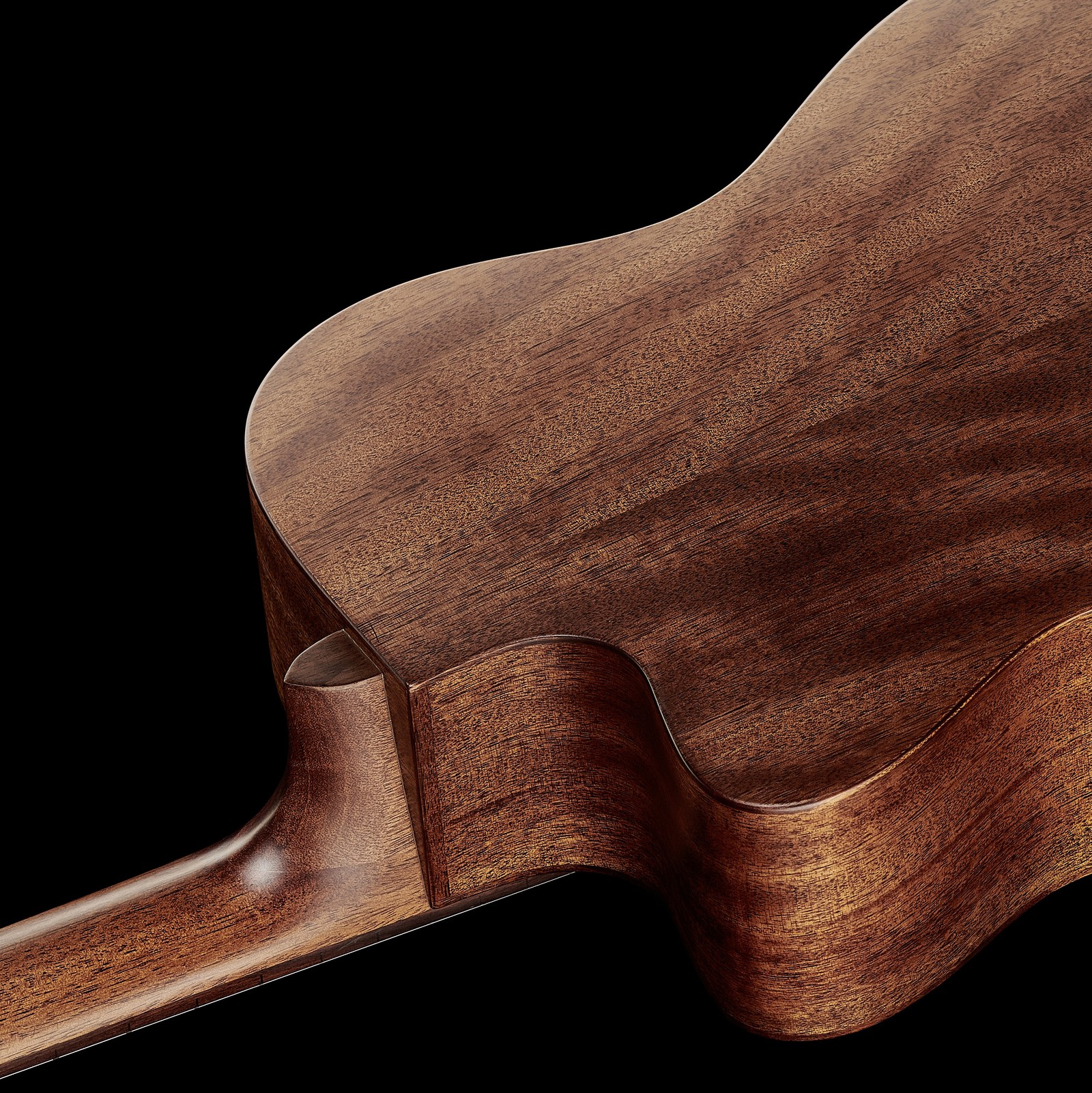 Rückseite der Harley Benton CLA-15M SolidWood mit Cutaway und geleimtem Hals aus Mahagoni