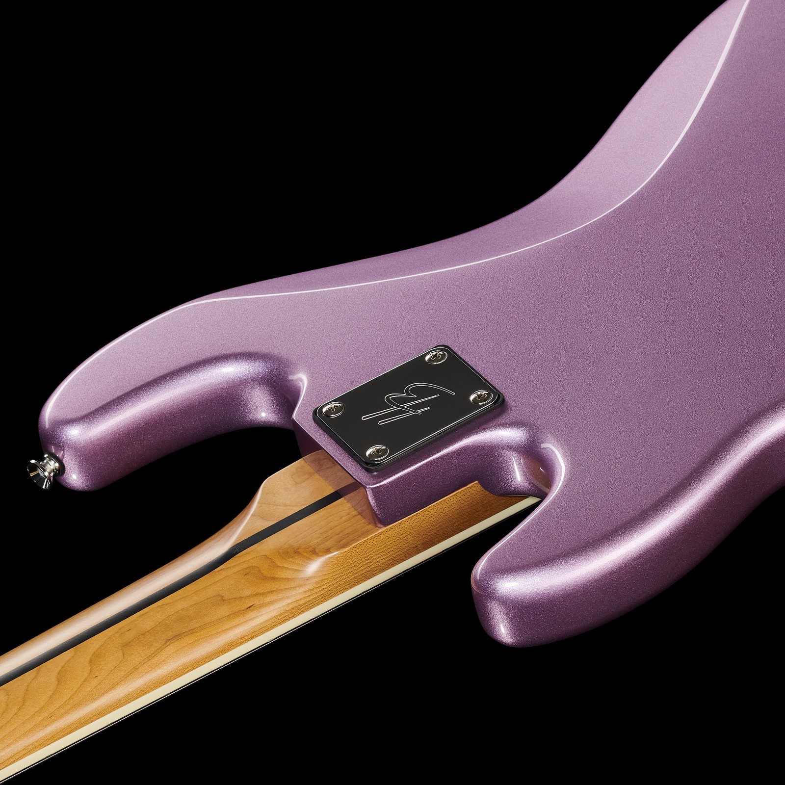 Geschraubter Hals auf der Rückseite des Harley Benton MV-5PJ Burgundy Mist