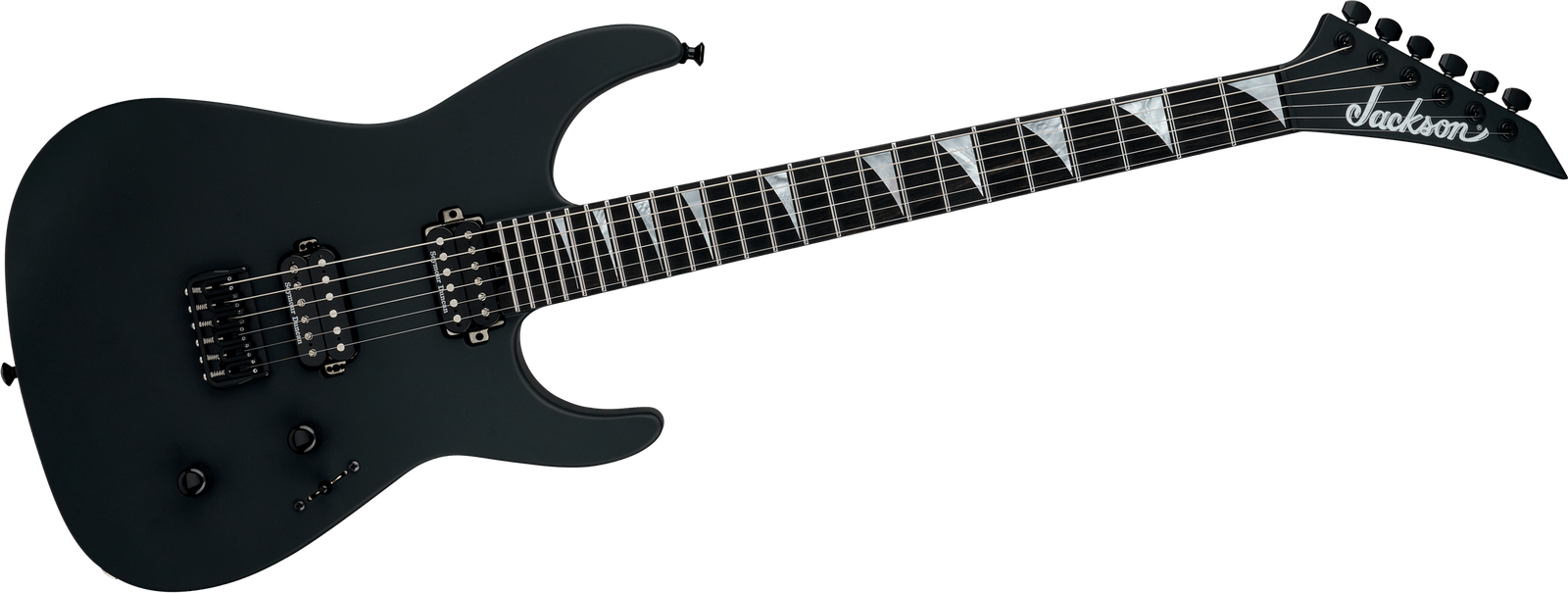 Schwarze E-Gitarre Jackson American SRS Soloist SL2 HT SB Frontalansicht