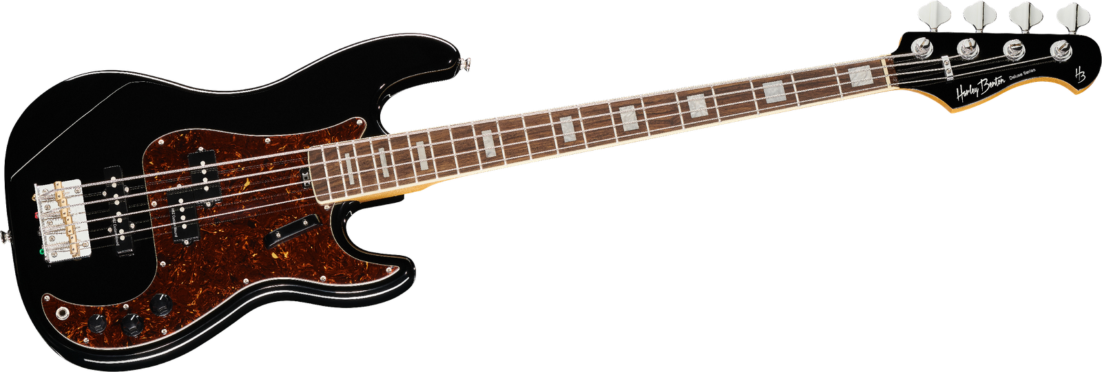 Harley Benton MV-4PJ Black E-Bass Frontalansicht
