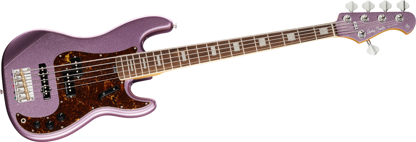Harley Benton MV-5PJ Burgundy Mist E-Bass Frontalansicht