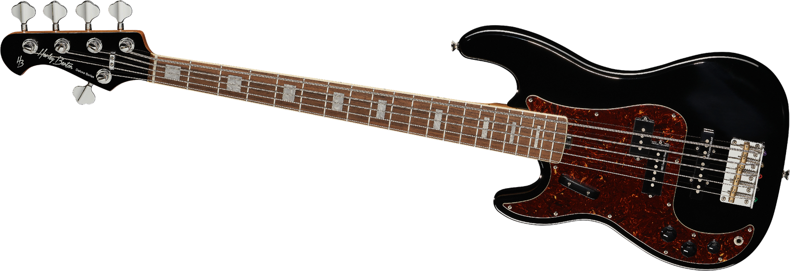 Harley Benton MV-5PJ LH Black Linkshänder E-Bass Frontalansicht