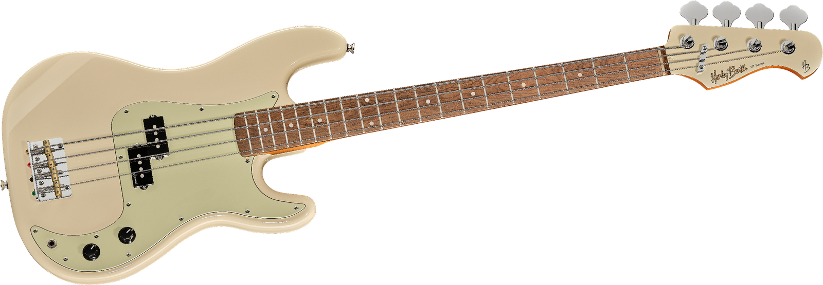 E-Bass Harley Benton PB-62CC Olympic White Frontalansicht