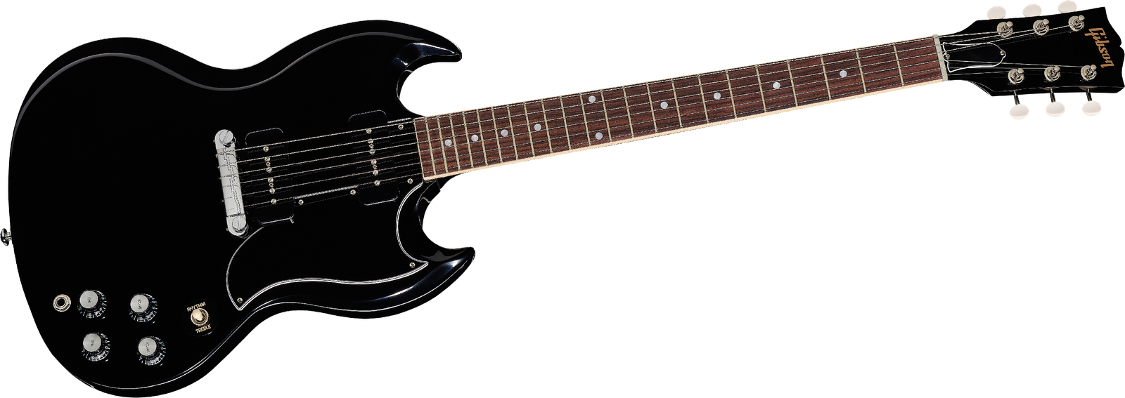 Schwarze E-Gitarre Gibson SG Special Ebony Frontansicht