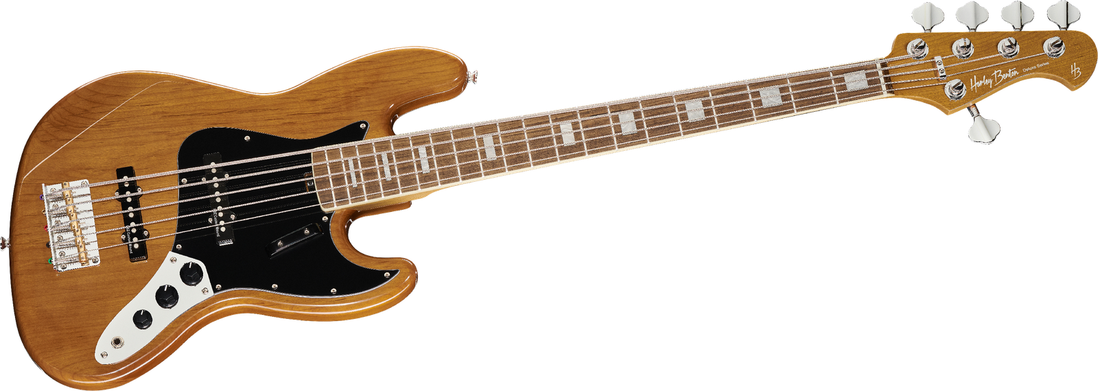 5-Saiter E-Bass Harley Benton MV-5JB Natural Frontalansicht