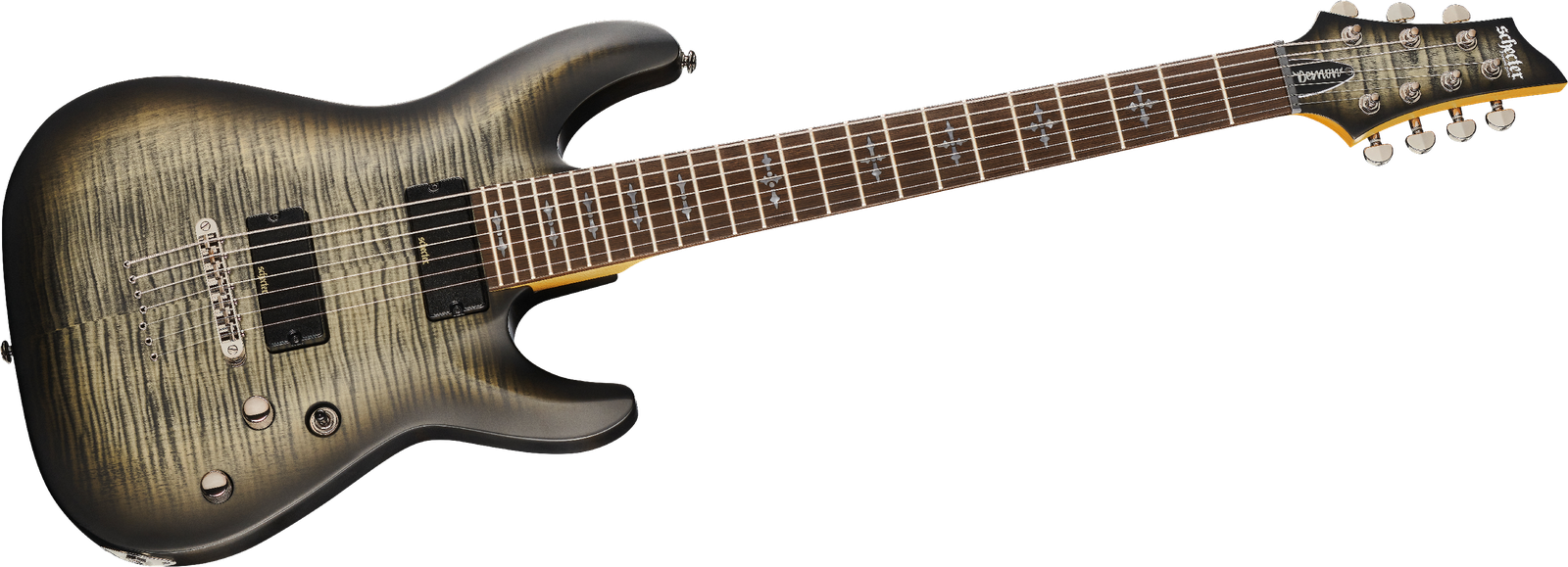 Schecter Demon-7 Aged Satin Black 7-Saiter E-Gitarre