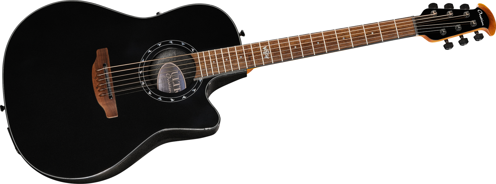 Frontansicht der Elektroakustik Gitarre Ovation Ultra 1526PBM-G Pitch Black