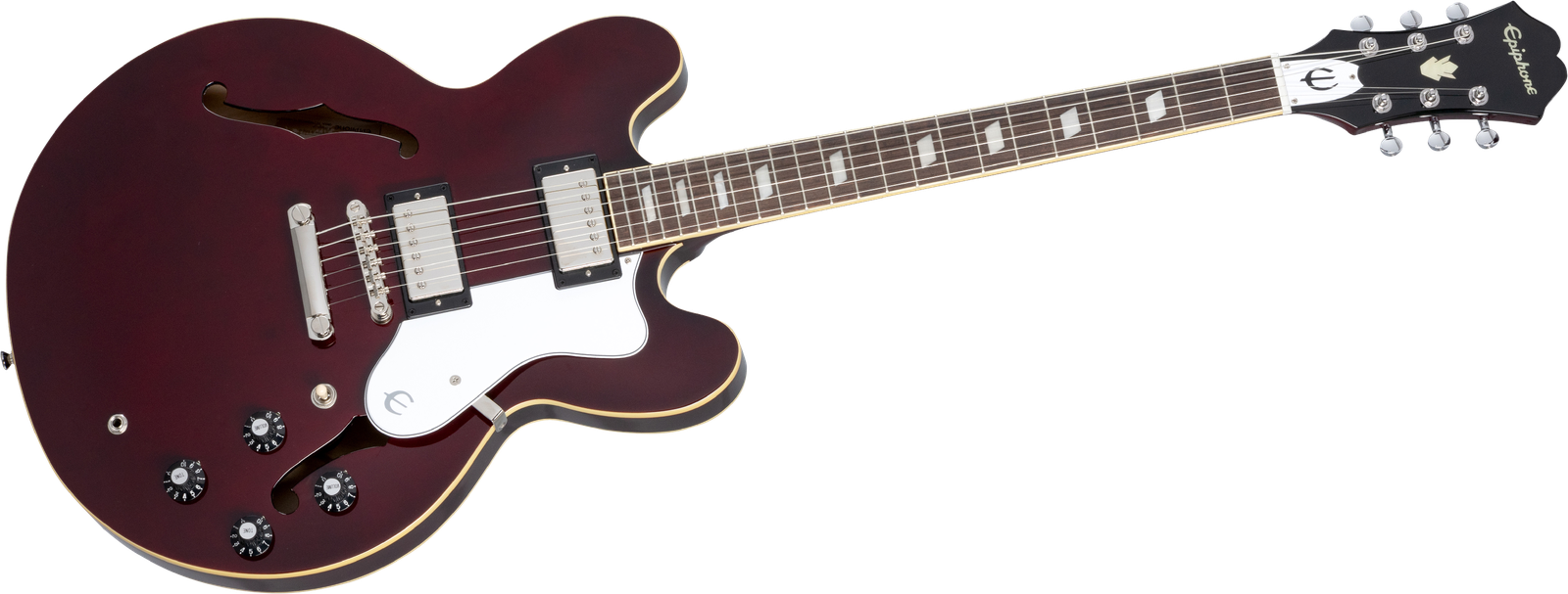 Frontansicht der Smiakustik E-Gitarre Epiphone Noel Gallagher Riviera