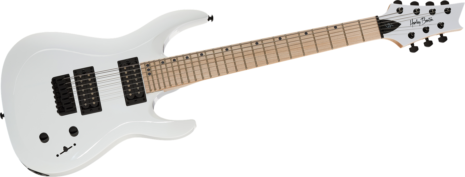 Frontansicht Harley Benton R-457MN WH Progressive Series 7-saiter E-Gitarre