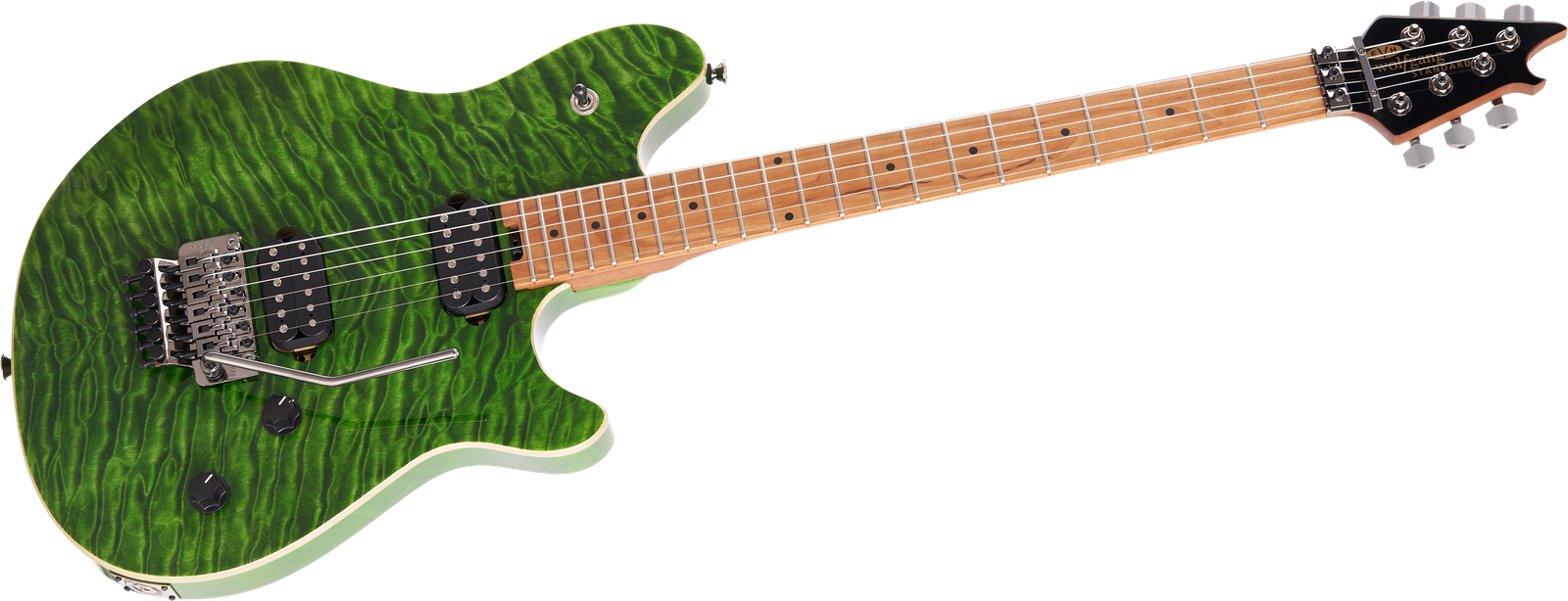 Grüne E-Gitarre Evh Wolfgang WG Std QM TG Frontansicht