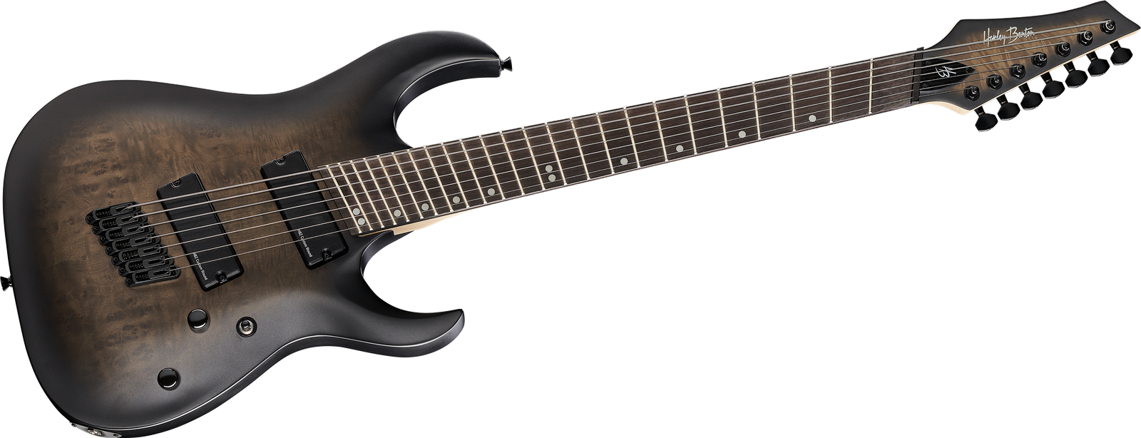 Komplettansicht 7-Saiter Harley Benton MultiScale-7 BBB E-Gitarre
