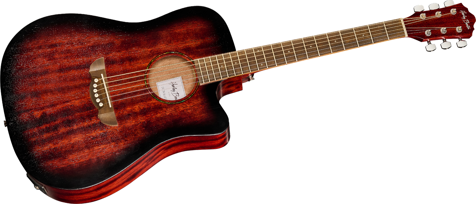 Mahagoni Western Steelstring Gitarre Harley Benton Delta Blues DCE VDSB