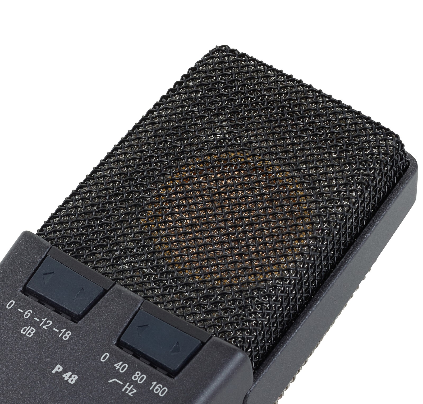 Blick auf die Kapsel und die Schalter des AKG C414 XLS