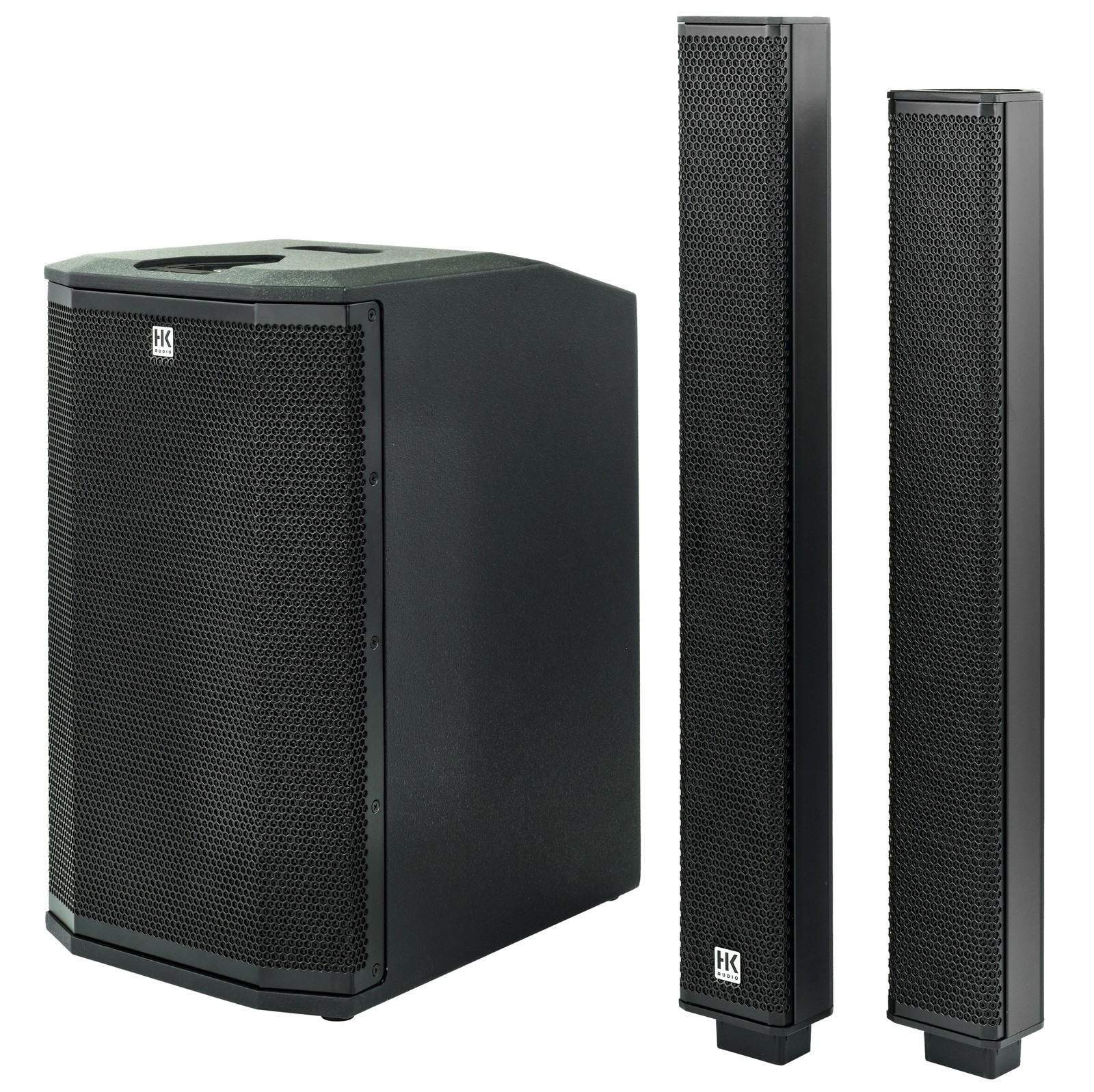 HK Audio Polar 12 MK2 BK Subwoofer, Spacer and Mid-high speaker