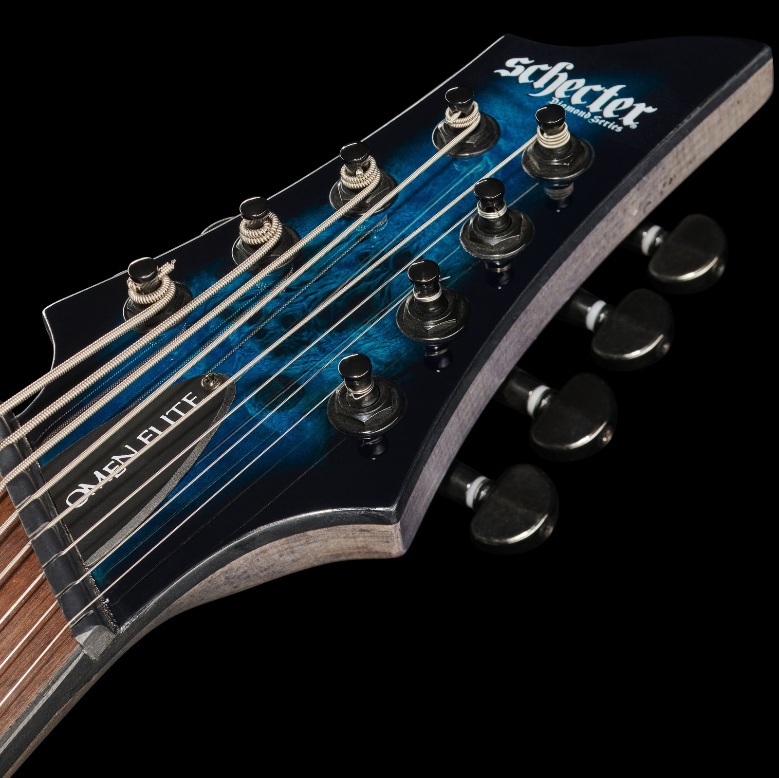 Schecter Omen Elite-8 MS Blue Burst Multiscale Kopfplatte
