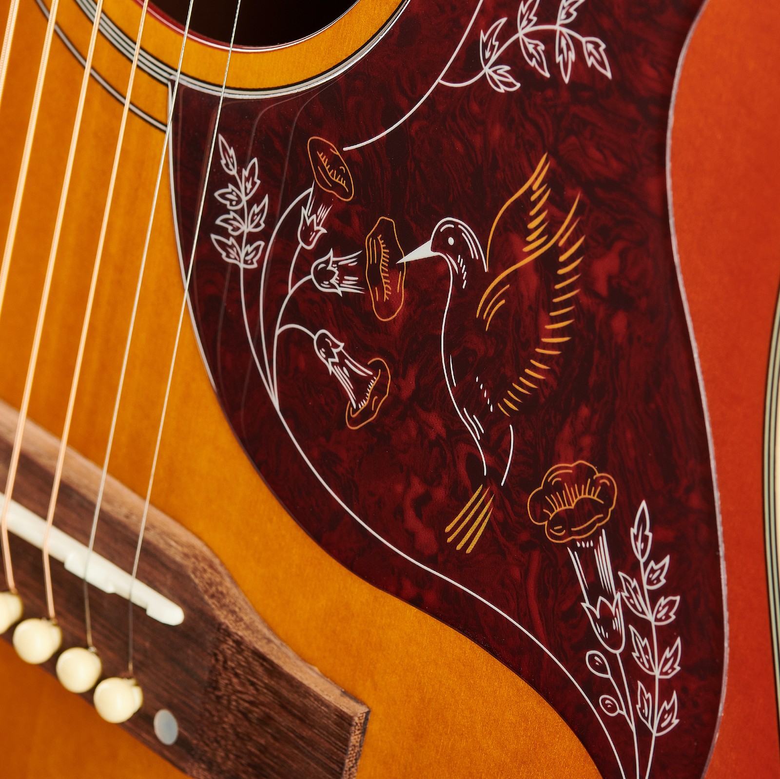 Hummingbird Schlagbrett auf der Epiphone inspired by Gibson Dreadnought