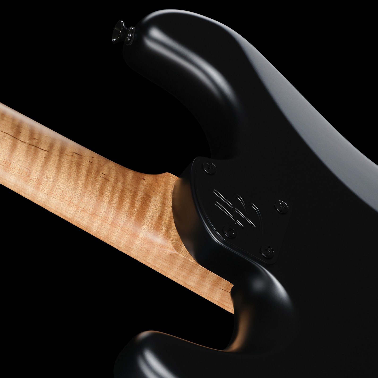 Geschraubter Hals auf der Rückseite der Harley Benton ST-Modern Plus MN HSS SBK