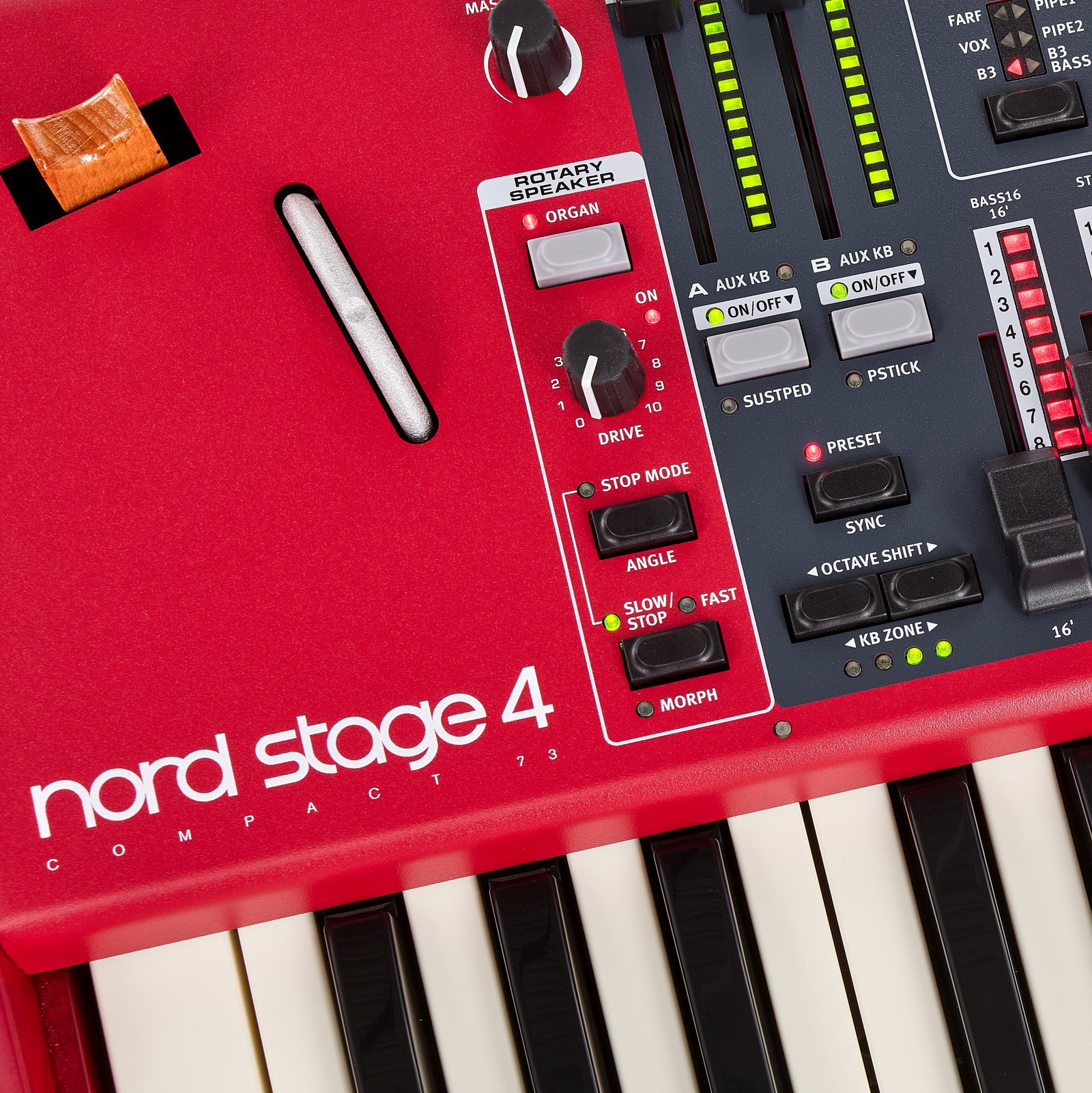 Rotes Digitalpiano mit Orgelfunktion Clavia Nord Stage 4 Compact