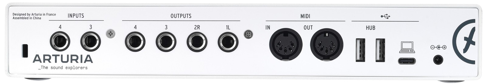 Anschlüsse auf der Rückseite des Arturia MiniFuse 4 White