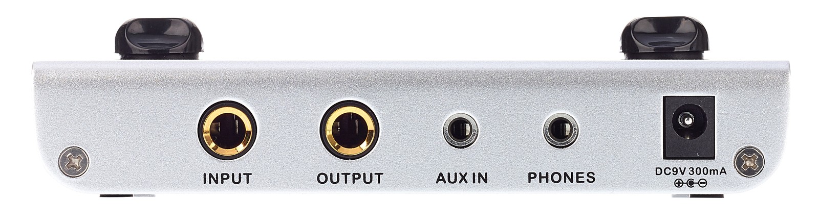 Anschlüsse auf der Rückseite des Mooer PE 100 Portable Guitar Effects