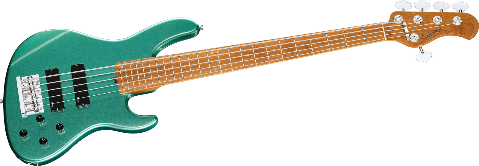 Sadowsky MetroExpress 24 Modern 5 Maple Sage Green, five-string bass guitar