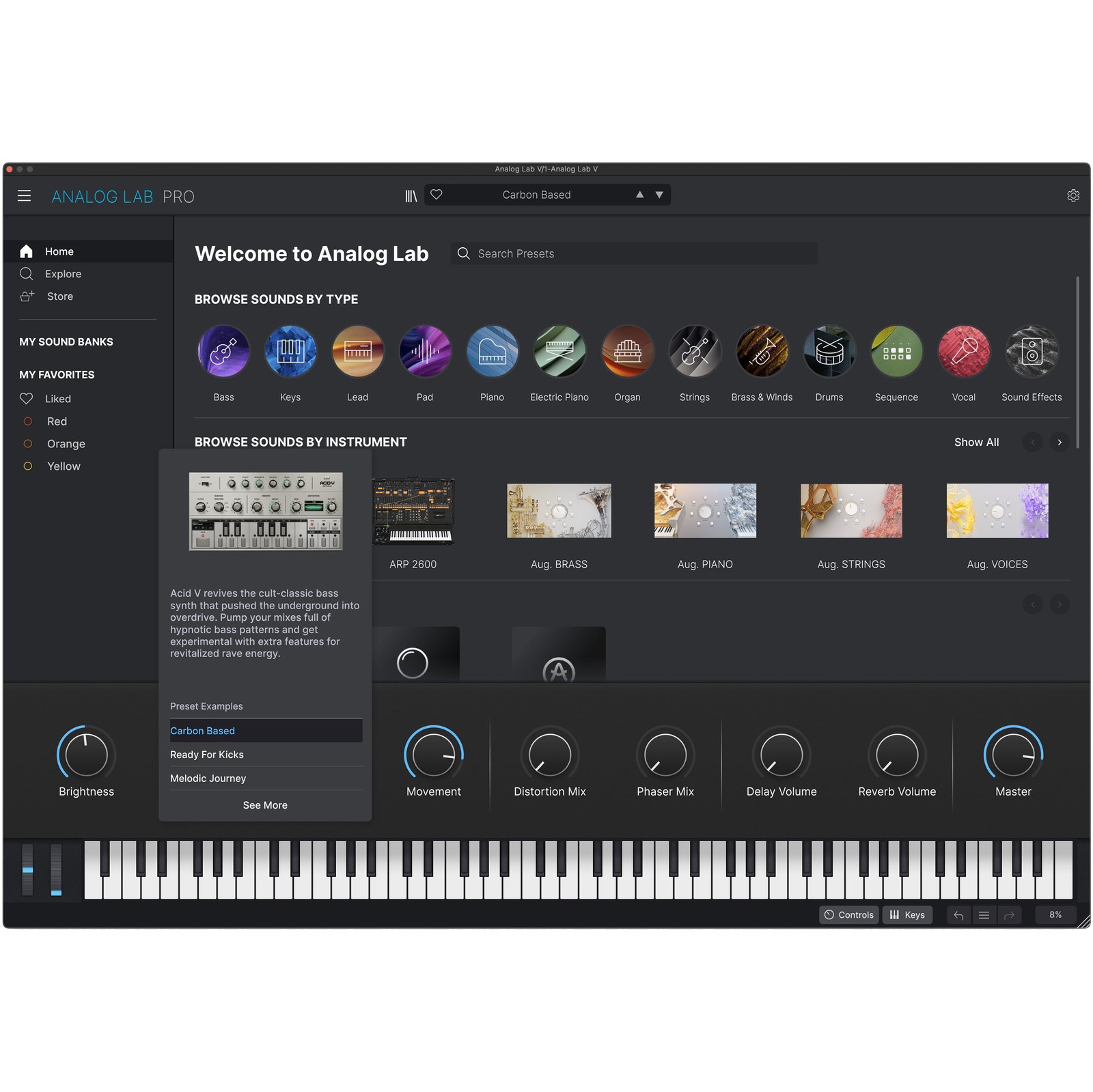 Arturia Analog Lab Pro Main Screen