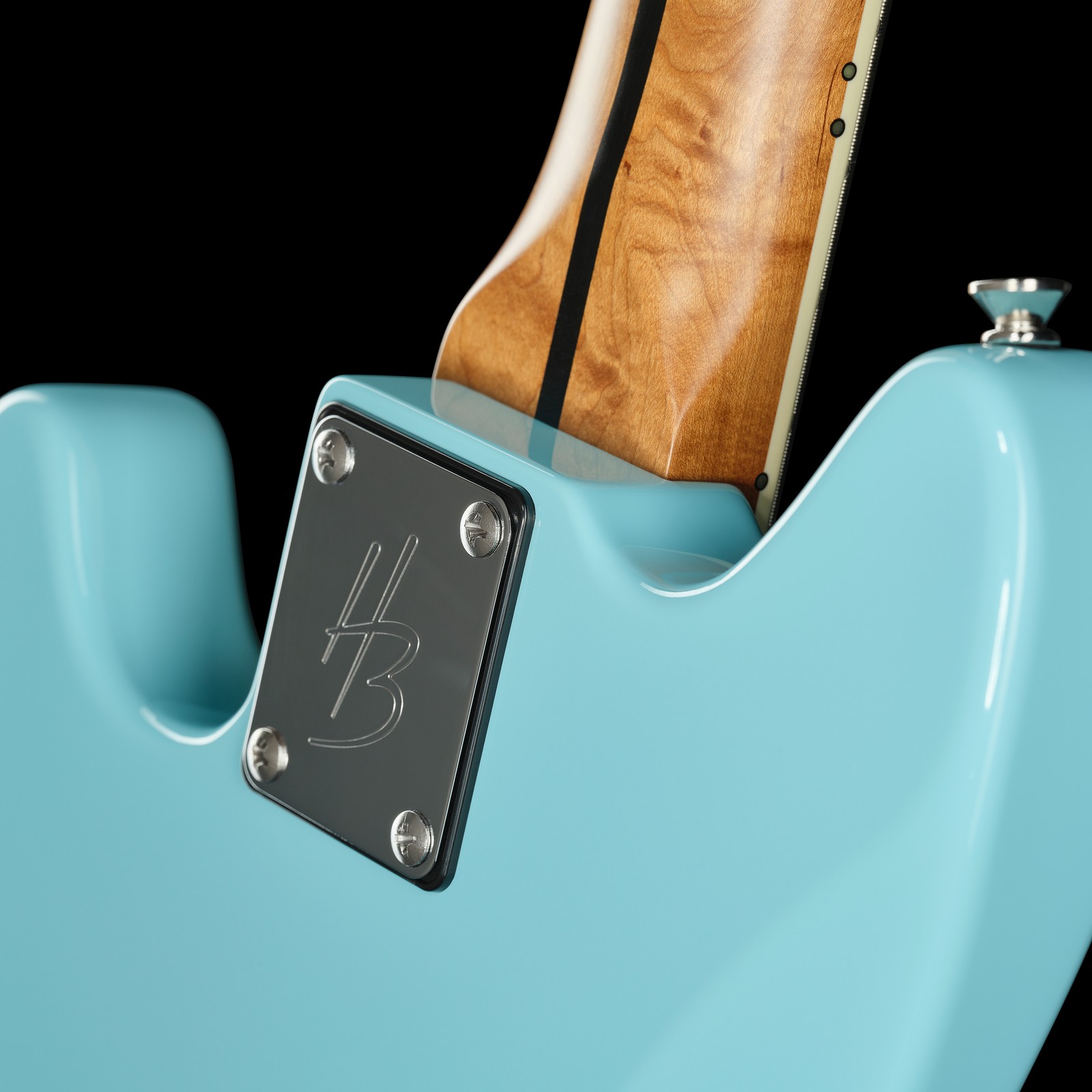 Harley Benton MV-4MSB Daphne Blue, Halsübergang