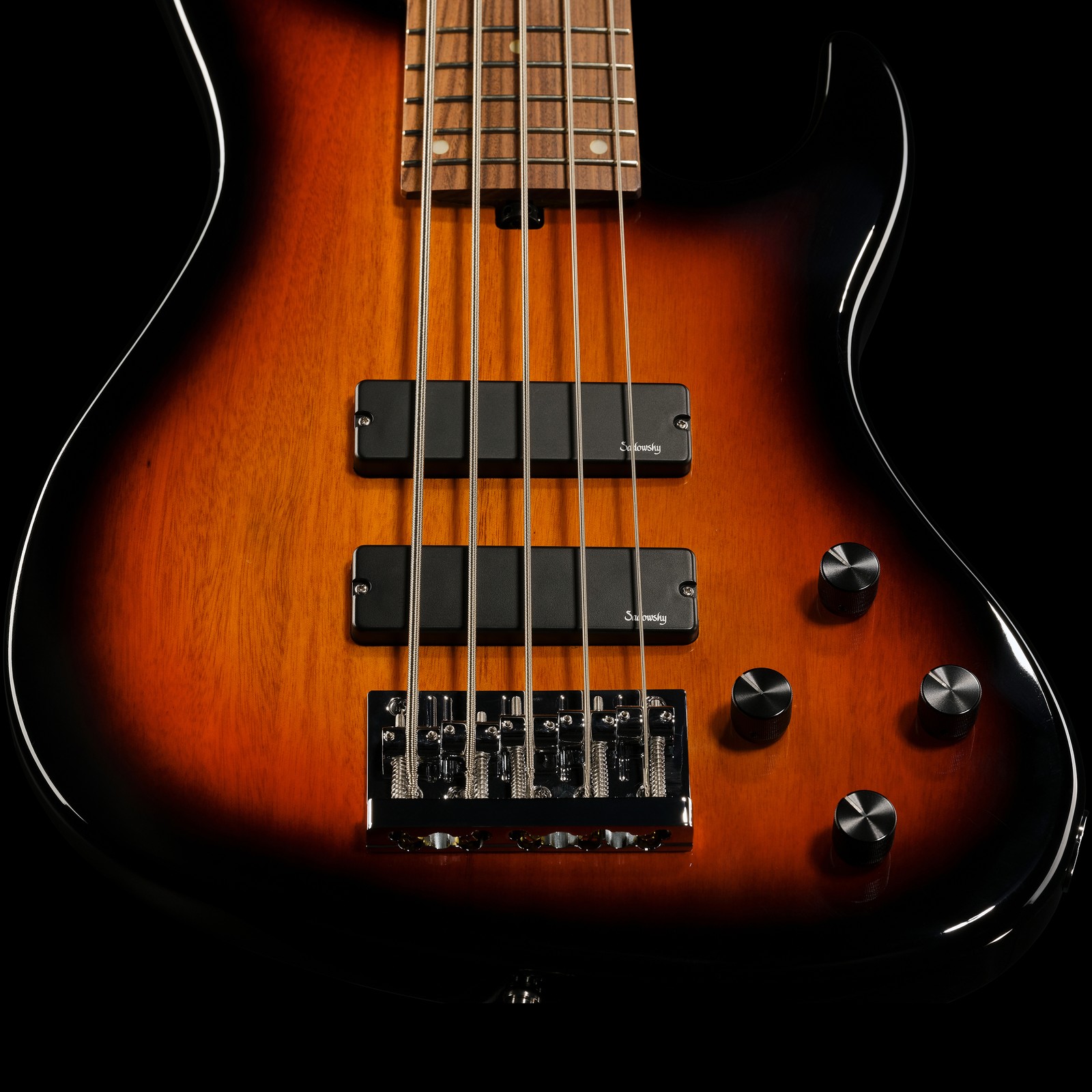 Top, Sadowsky MetroExpress 24 Modern 5 Morado Tobacco Sunburst, five-string bass guitar