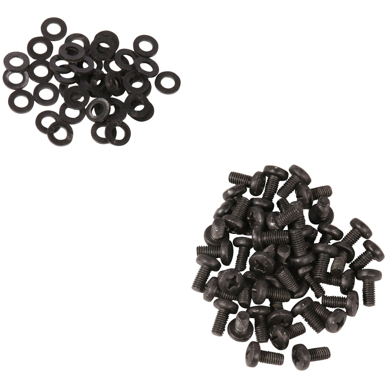 M6 Rackschrauben mit passenden Unterlegscheiben