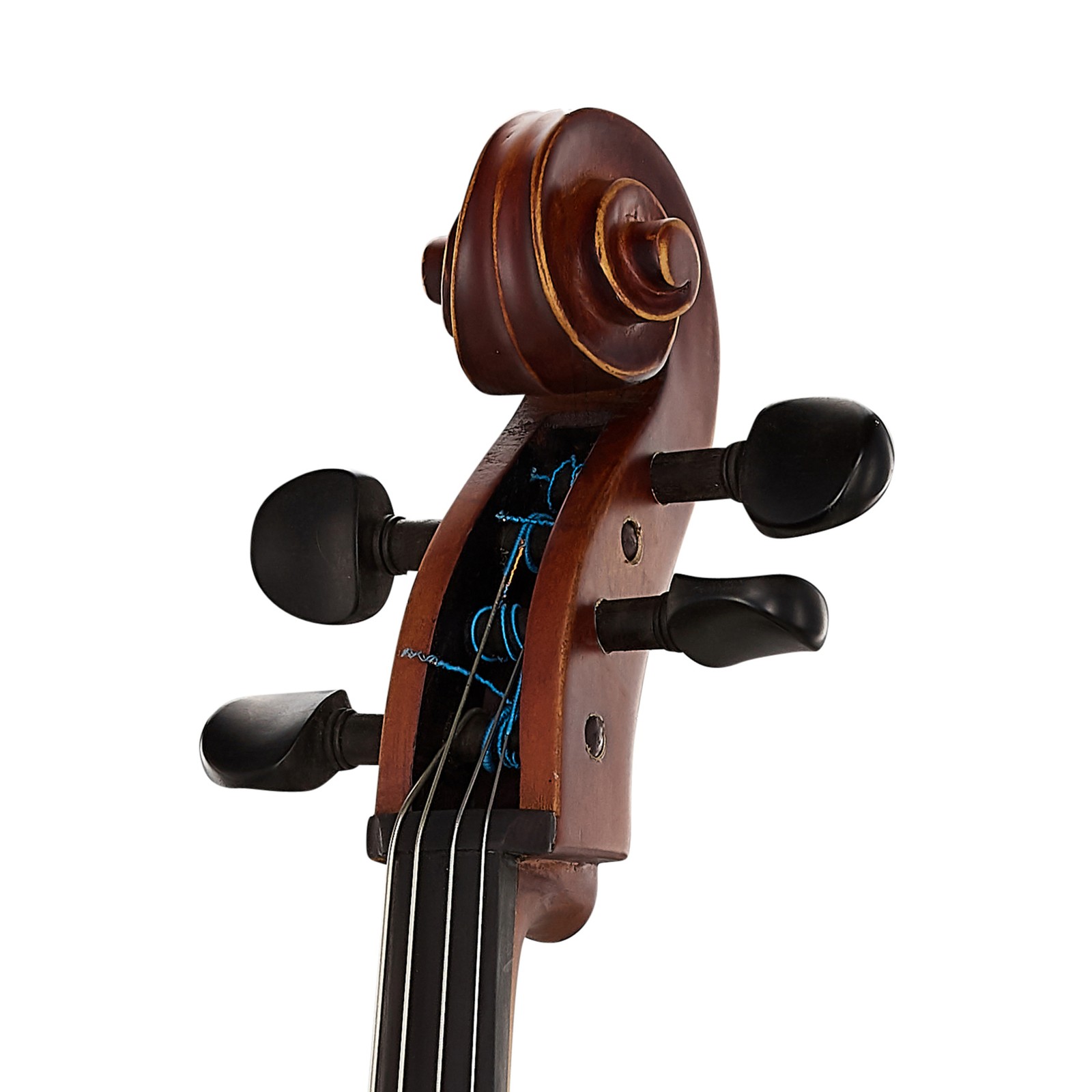 Scrolled cello headstock