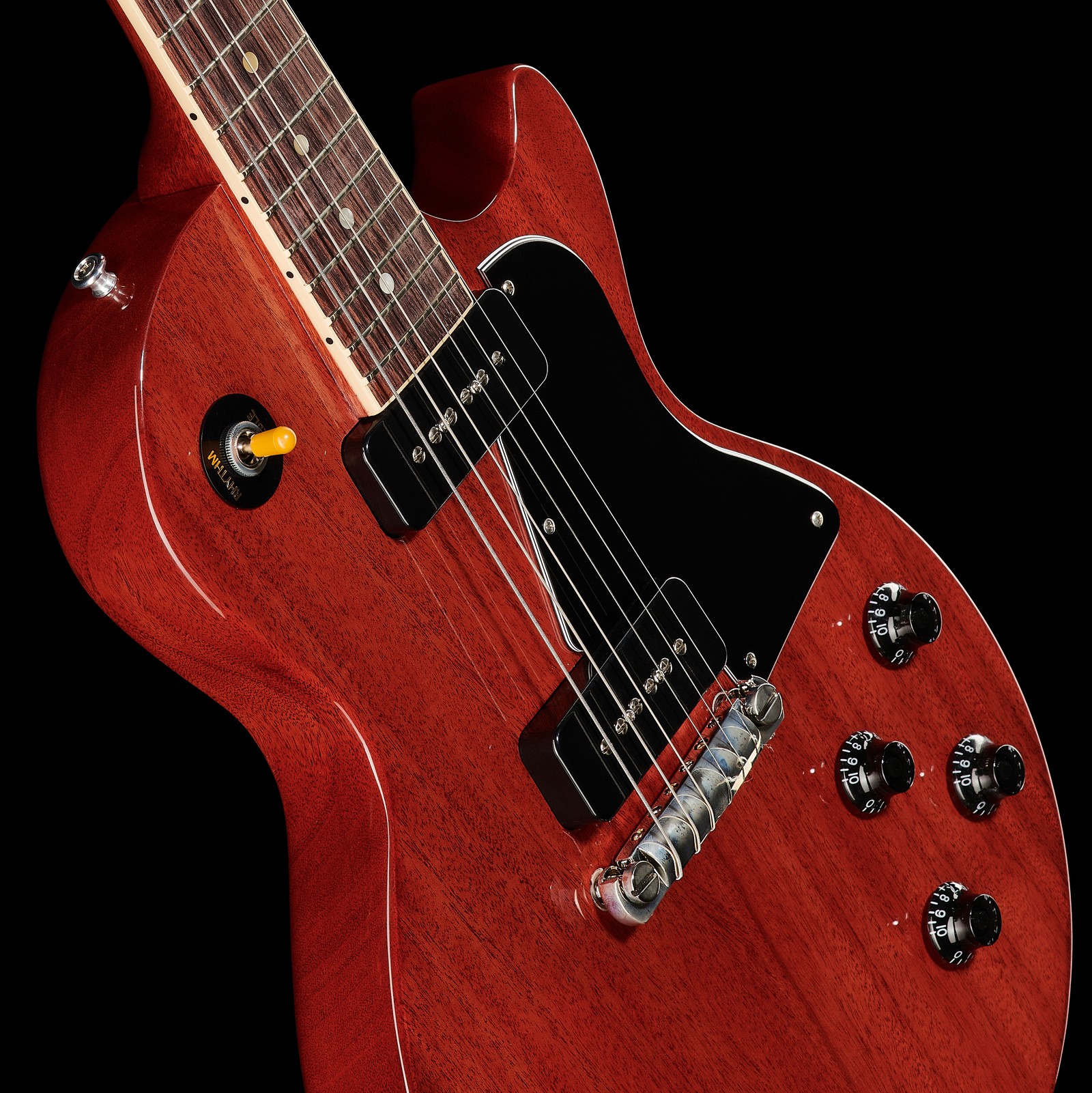 Zwei P-90 Tonabnehmer auf der Gibson Les Paul Special Vintage Cherry