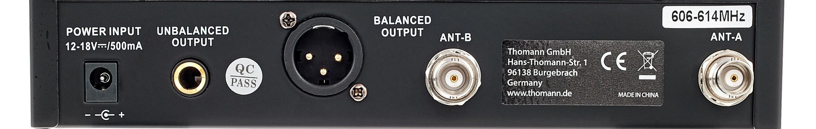 Rückseite des the t.bone freeU PT 600 UHF Empfängers