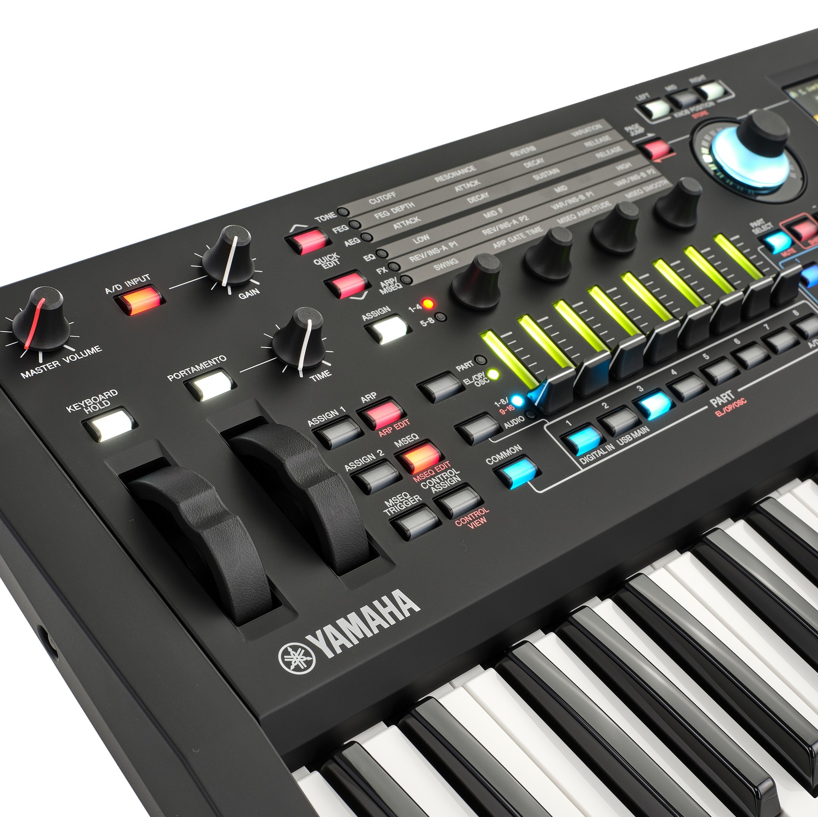 Bedienelemente am Yamaha MODX M6 Synthesizer