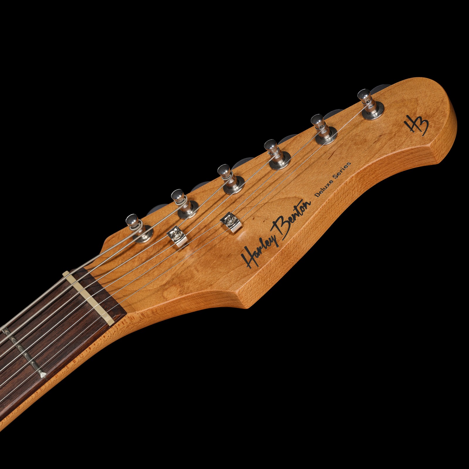 Kopfplatte der Harley Benton ST-Modern HSS LPB E-Gitarre
